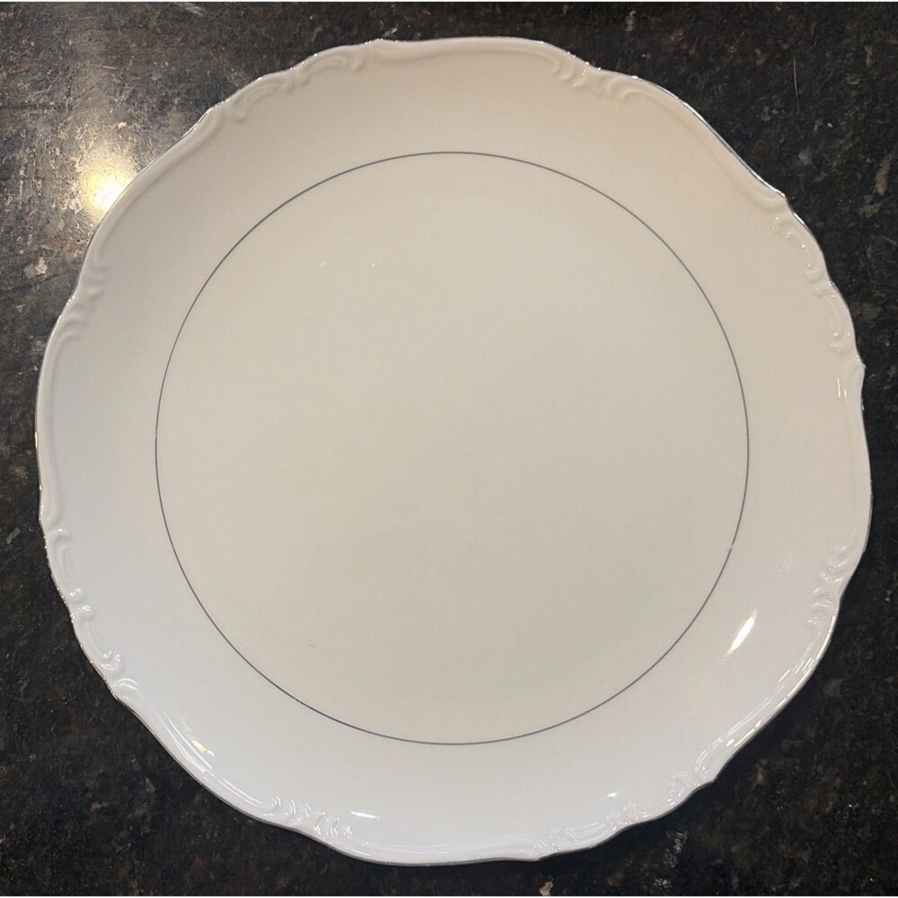 Dinner Plate 10 3/8”  With Platinum Trim  3857 Harmony House China Nora